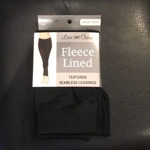Fleece Lined Black Texture Leggings